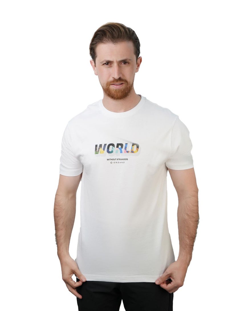 GIORDANO Men's Slim Fit Cotton Jersey Crew Neck Print Tee | WWS Graphic - Image 1